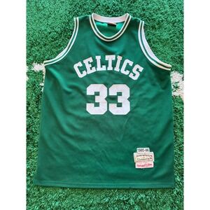 Mitchell & Ness Basketball Jersey Mens XXL Green Good Larry Bird Celtics 33 1985